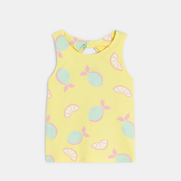 قميص داخلي مطبوع عليه صورة الليمون، أصفر اللون للفتيات